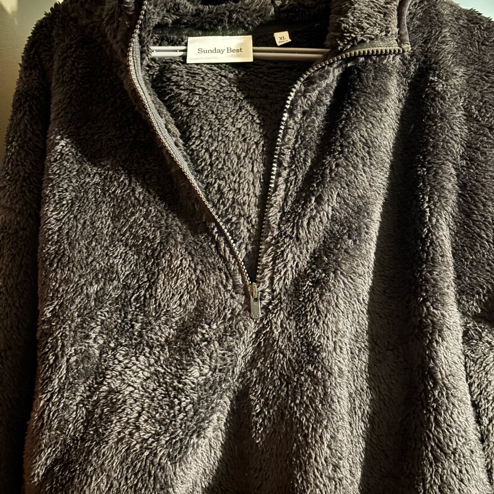 Sunday Best Black Fuzzy Sweater